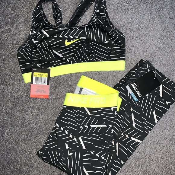 nike pro two piece set